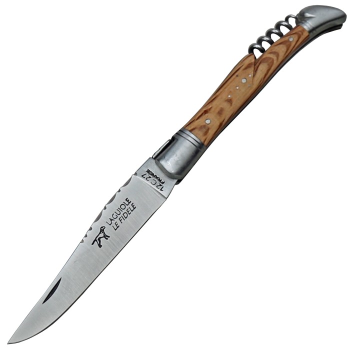 Coutellerie Le Fidele, Laguiole pocket knife, with corkscrew, leather case,