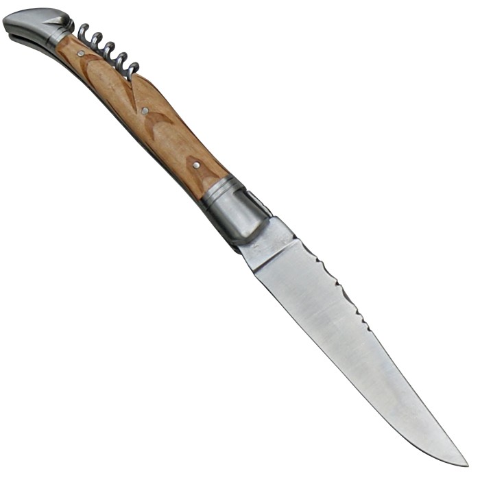 Coutellerie Le Fidele, Laguiole pocket knife, with corkscrew, leather case,