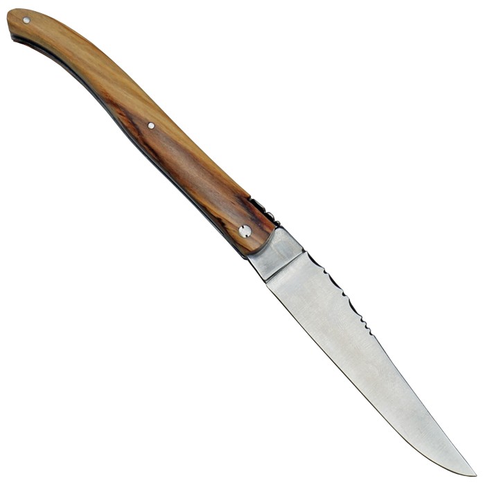 Coutellerie Le Fidele, Laguiole Pocket Knife, Olive Wood, Leather Case