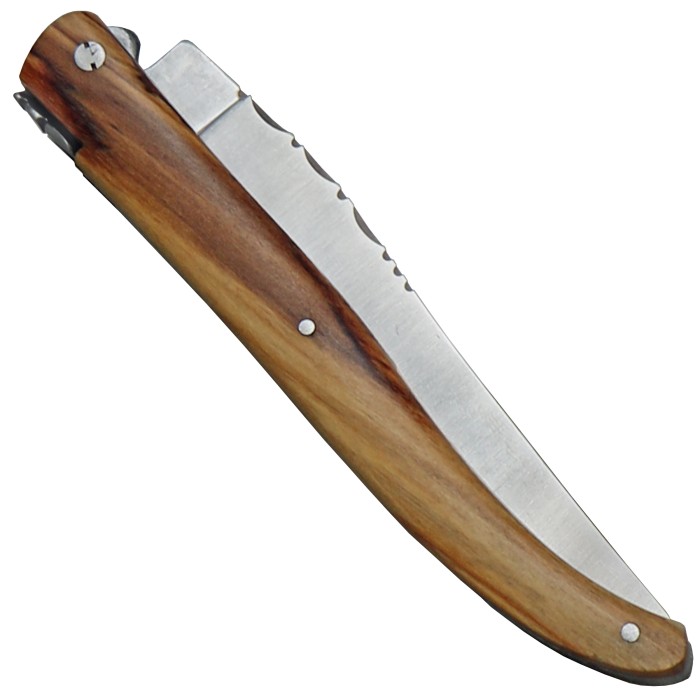 Coutellerie Le Fidele, Laguiole Pocket Knife, Olive Wood, Leather Case