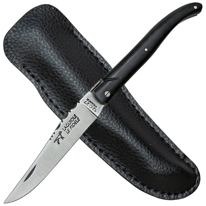 Coutellerie Le Fidele, Laguiole Taschenmesser, Ebenholz, Lederetui
