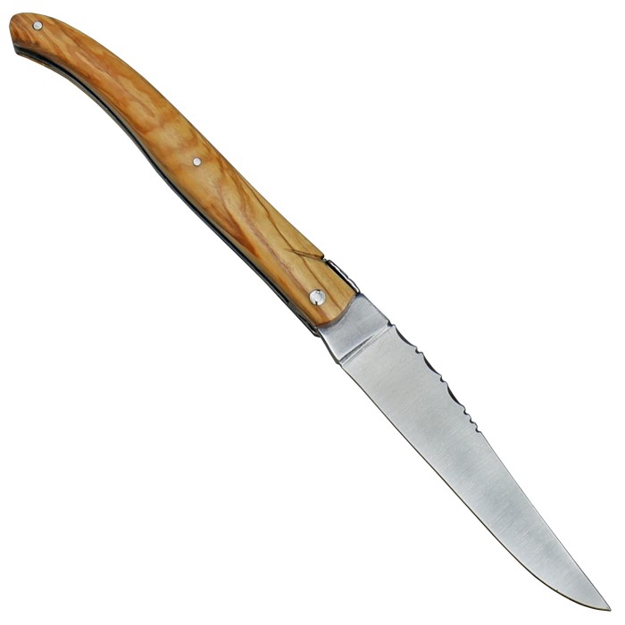 Coutellerie Le Fidele, Laguiole Pocket Knife, Olive Wood, Leather Case