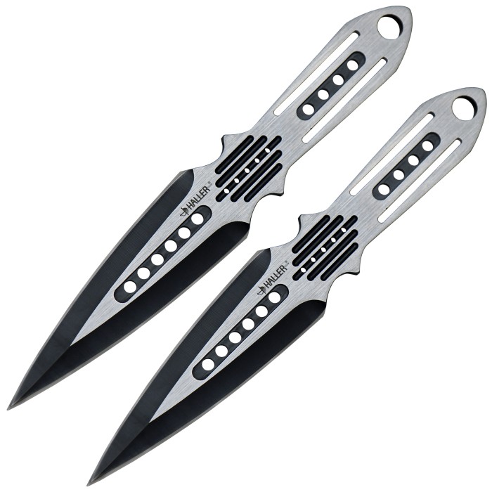 Haller throwing knife set of 2 all-steel knives with nylon case