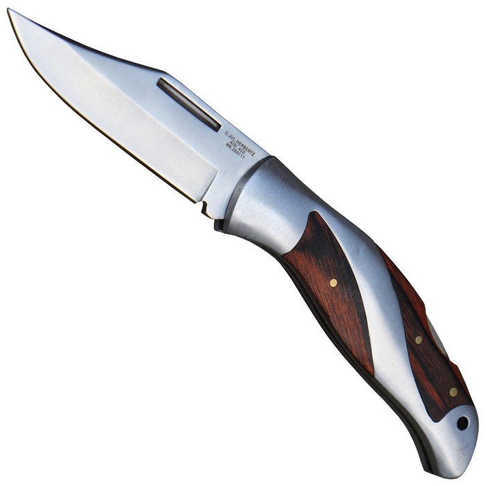 Herbertz Taschenmesser, Pakkaholz, Back Lock,  Holzschatulle