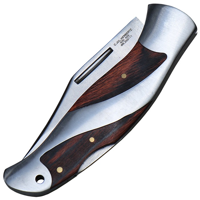 Herbertz Taschenmesser, Pakkaholz, Back Lock,  Holzschatulle