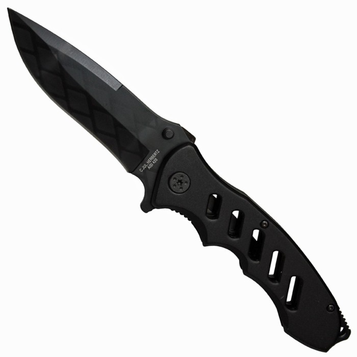 Herbertz One-Hand Knife, Aluminum Handle, Blister Pack