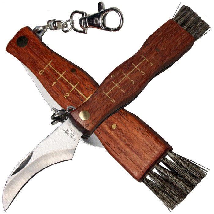 Herbertz Pilzmesser mit Bürste & Karabiner