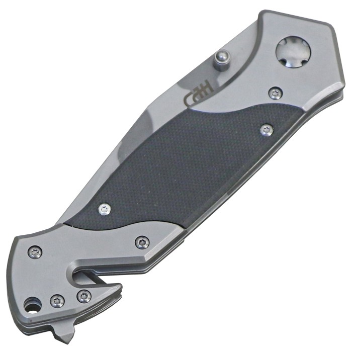 CJH Rettungsmesser, Einhandmesser, Camo Klinge, G10 Schalen