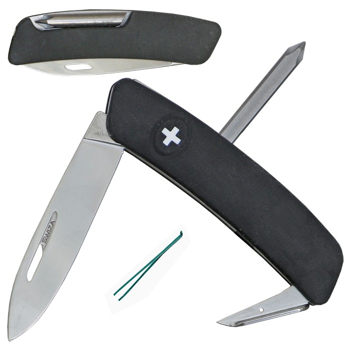 Swiza, Pocket Knife, Black, Multi-Functional Knife