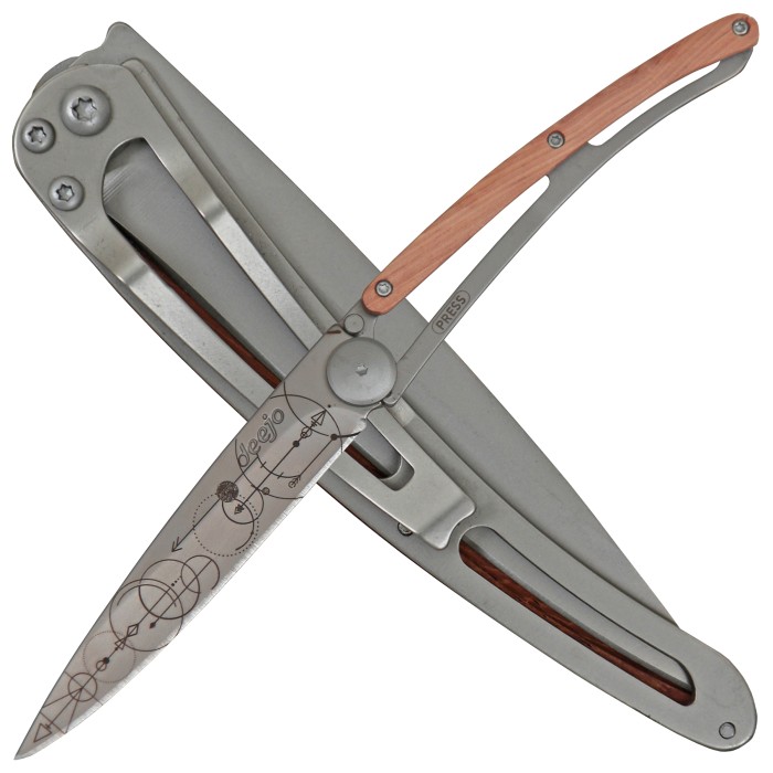 Deejo, Taschenmesser, 37g, Zweihandmesser, Klappmesser, Tattoo Klinge,