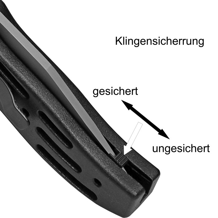 Herbertz Switchblade Knife with Safety Catch, Partial Serration, Silver