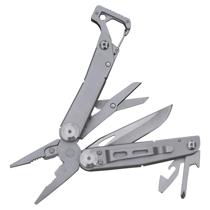 Herbertz, Multitool, Back-Lock, Karabiner, Edelstahl-Clip, Nylon Etui