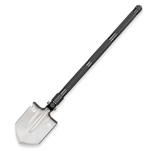 Herbertz Multi Funktions Klappspaten mit Schaufelblatt aus rostfreiem Edelstahl