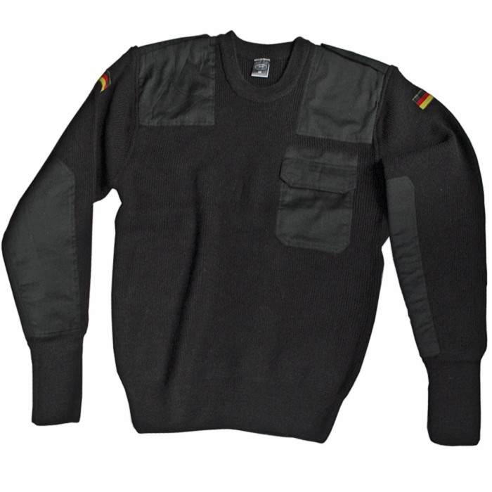 MFH BW Pullover, mit Brusttasche, langarm, schwarz