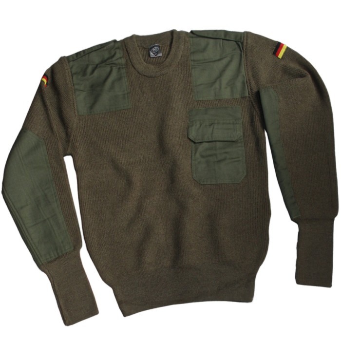 MFH BW Pullover, mit Brusttasche, langarm, oliv