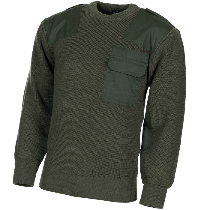MFH BW Pullover, mit Ellenbogen Besatz und Schulterklappen