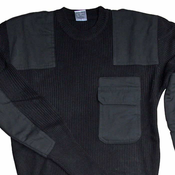 MFH BW Pullover, mit Ellenbogen Besatz und Schulterklappen