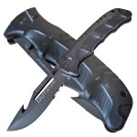 BlackField Einhandmesser OUTSIZE Teilwellenschliff inkl. Nylonetui