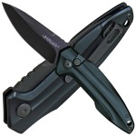 Haller powerful switchblade light metal handle with belt clip (18+)